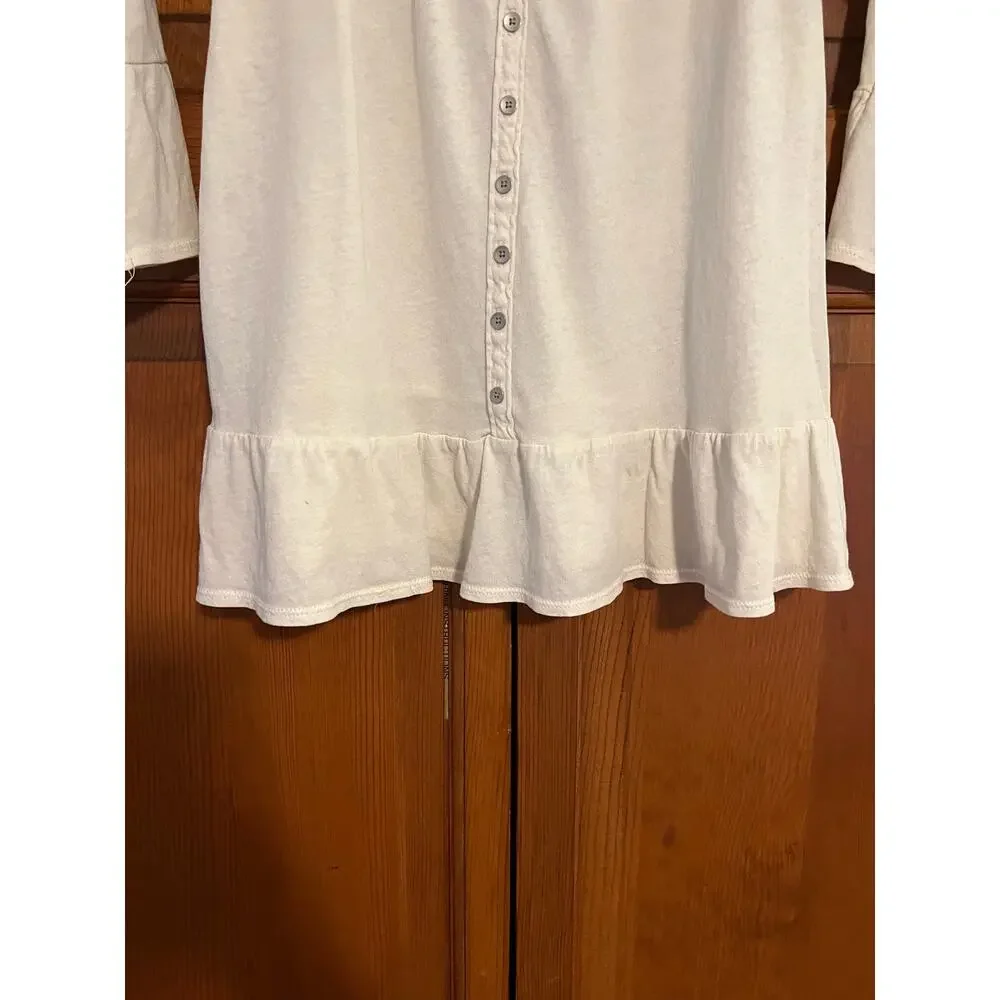 Abercrombie & Fitch Women's Off the Shoulder Blouse Bell Sleeve White Size XS - Picture 3 of 10